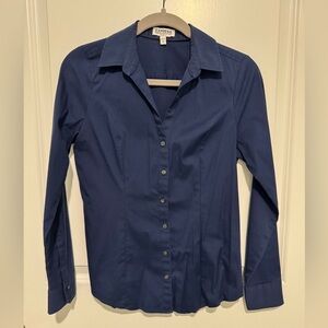 EXPRESS Fitted Portofino Navy Women’s Button-Up Shirt